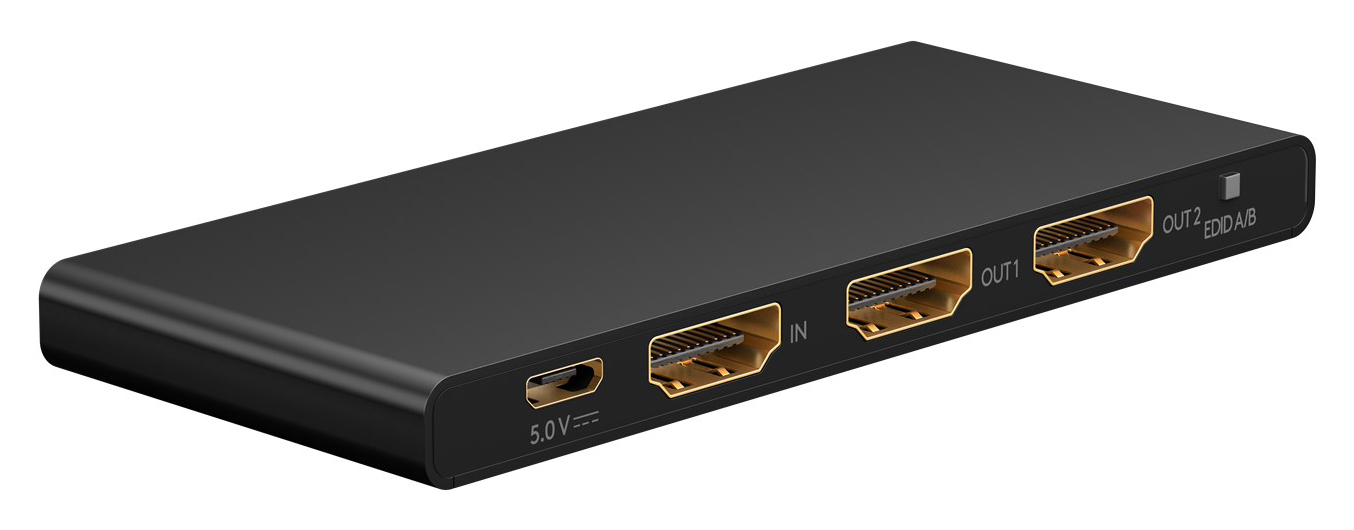 58481.jpg GOOBAY HDMI splitter 58481, 1-in σε 2-out, 4K/60Hz, μαύρο