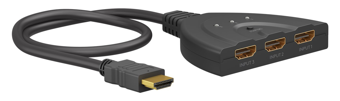 58487.jpg GOOBAY HDMI switch 58487, 3-in σε 1-out, 4K/30Hz, μαύρο