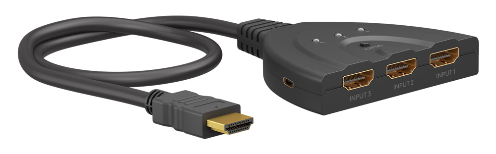 58488.jpg GOOBAY HDMI switch 58488, 3-in σε 1-out, 4K/60Hz, μαύρο