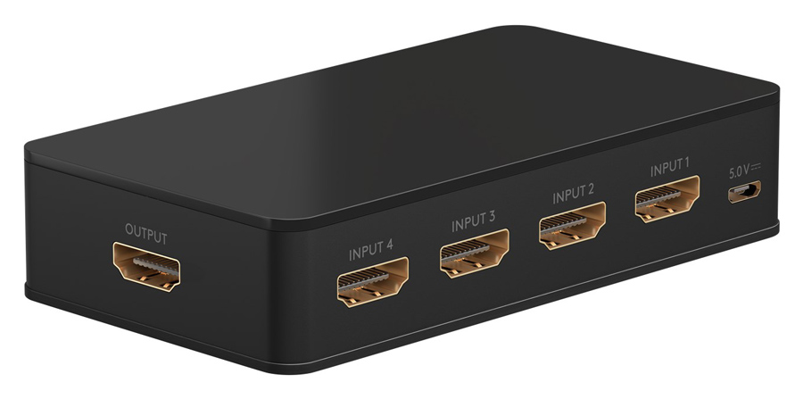 58489.jpg GOOBAY HDMI switch 58489 με τηλεχειριστήριο, 4 σε 1, 4K/60Hz, μαύρο
