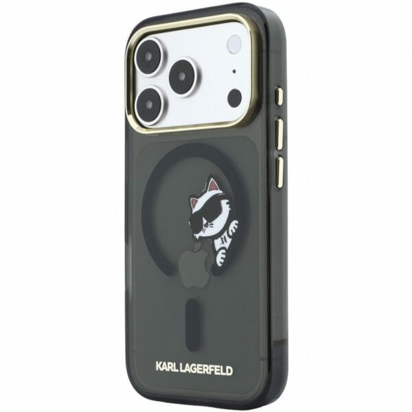 Θήκη PC/TPU Karl Lagerfeld Magsafe Apple iPhone 18 Pro Max/ 17 Pro Max IML Peekaboo Print & Metal Frame Choupette Μαύρο