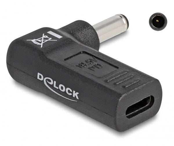 DELOCK αντάπτορας τροφοδοσίας laptop 60007, USB-C σε Dell 4.5x3mm, μαύρος