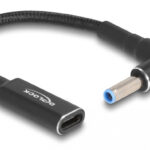 DELOCK αντάπτορας τροφοδοσίας laptop 60031, USB-C σε HP 4.5x3.0mm, 15cm, μαύρος