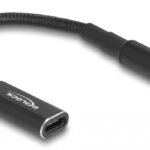 DELOCK αντάπτορας τροφοδοσίας laptop 60036, USB-C σε Dell 4.5x3.0mm, 15cm, μαύρος