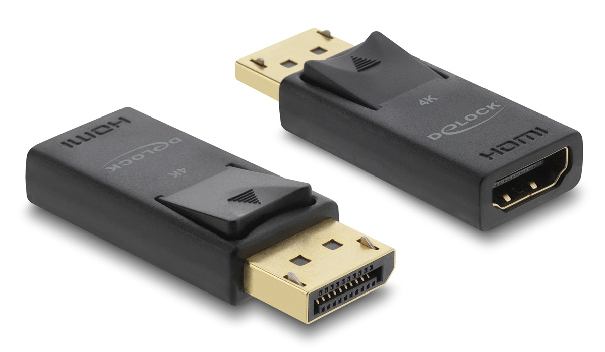 61086.jpg DELOCK αντάπτορας DisplayPort σε HDMI 61086, 4K/60Hz, active, μαύρος