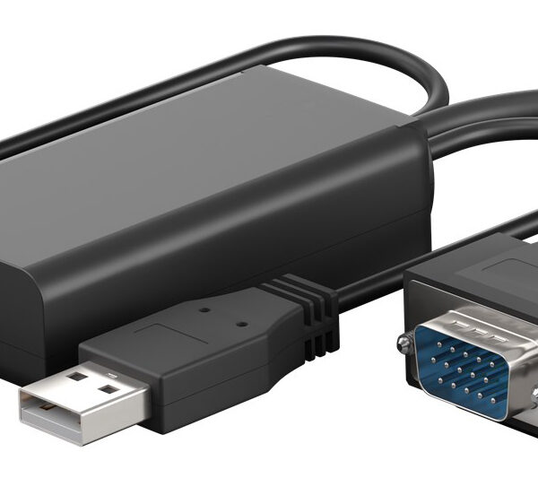 GOOBAY αντάπτορας VGA σε HDMI 61259, 3.5mm Jack, 1080p/60Hz, μαύρος