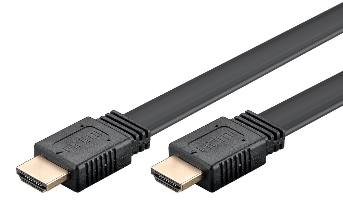 61277.jpg GOOBAY καλώδιο HDMI 2.0 61277, Ethernet flat, 4K/60Hz 18 Gbps, 1m, μαύρο