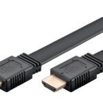 GOOBAY καλώδιο HDMI 2.0 61279, Ethernet flat, 4K/60Hz 18 Gbps, 2m, μαύρο
