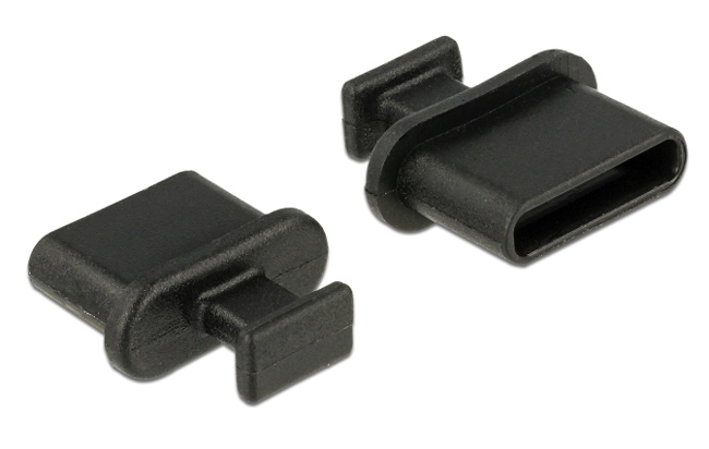 64013.jpg DELOCK κάλυμμα προστασίας για θύρα USB-C 64013 με λαβή, μαύρο, 10τμχ