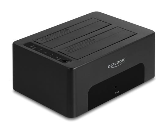 64187.jpg DELOCK docking station για 2.5" ή 3.5" SATA HDD/SSD 64187, 2 θέσεων, 5Gbps, clone/erase function, μαύρο