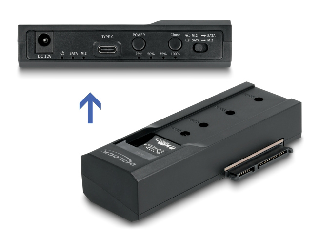 64252.jpg DELOCK docking station για M.2 NVMe/SATA ή 2.5"/3.5" SSD/HDD 64252, 10Gbps, clone function, μαύρο