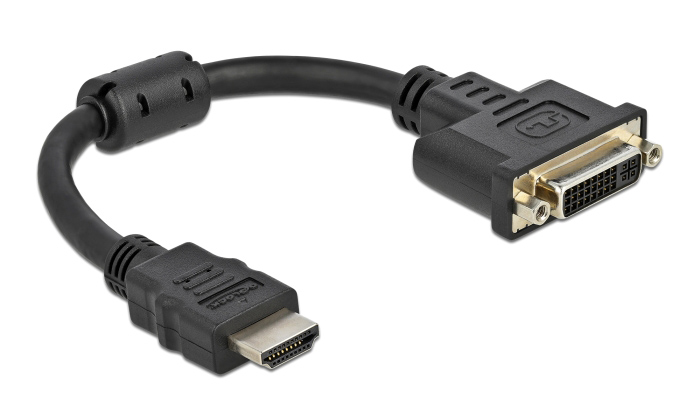 65206.jpg DELOCK αντάπτορας HDMI σε DVI 65206, 4K/30Hz, 20cm, μαύρος