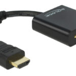 DELOCK αντάπτορας HDMI σε VGA 65512, 1080p, μαύρος