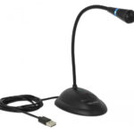 DELOCK μικρόφωνο με βάση και mute button 65871, USB, 1.7m, μαύρο