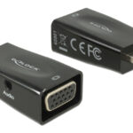 DELOCK αντάπτορας HDMI σε VGA 65901 με 3.5mm, 1080p/60Hz, μαύρος