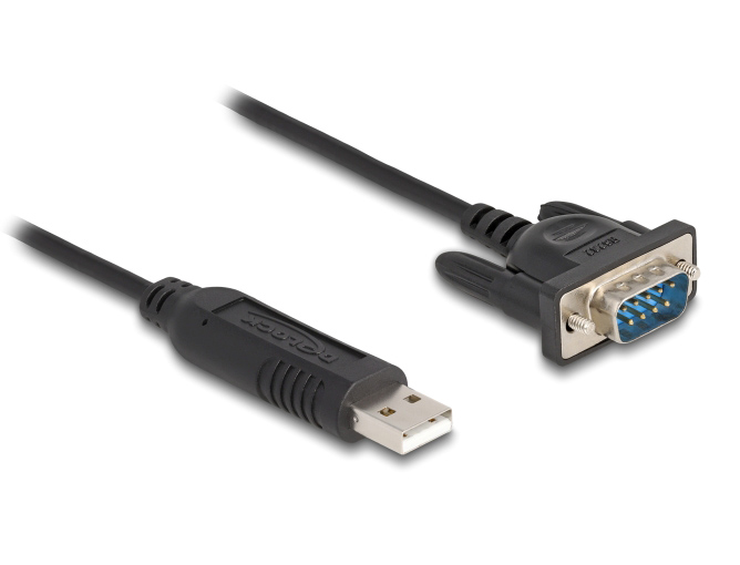 66461.jpg DELOCK καλώδιο USB σε RS-232 66461, 921.6Kbps, 50cm, μαύρο