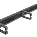 DELOCK cable management 66488, 19"/1U rack, 3x γάντζοι & βούρτσα, μαύρο