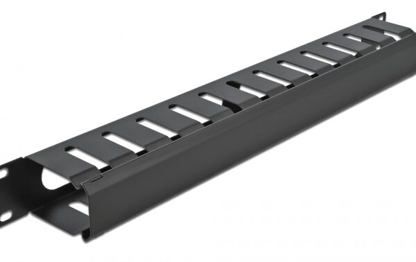 DELOCK cable management 66550 για rack 19"/1U, μεταλλικό, μαύρο
