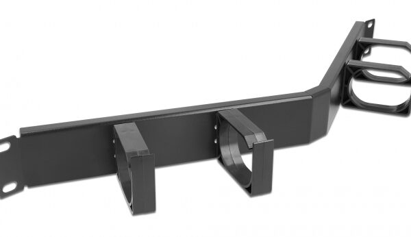 DELOCK cable management 66667, rack 19"/1U, 4x γάντζοι, γωνιακό, μαύρο