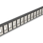 DELOCK Keystone patch panel 66758, 19"/1U, 16x ports, μαύρο
