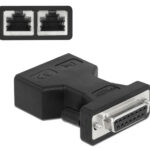 DELOCK αντάπτορας D-Sub 15 Pin σε 2x RJ45 66806, μαύρος