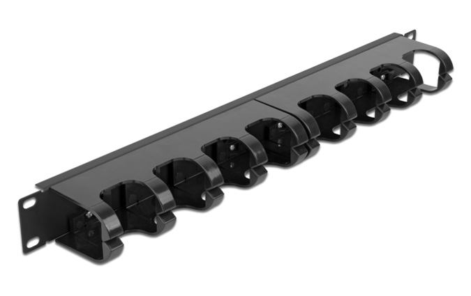 66849.jpg DELOCK cable management 66849 για rack 19"/1U, 10x γάντζοι, μαύρο