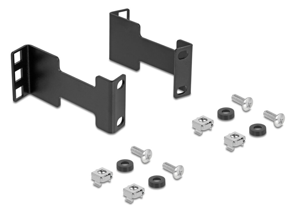 DELOCK αντάπτορας επέκτασης βάθους για rack 67272, έως 10cm, 1U, μαύρο