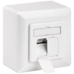 GOOBAY επιτοίχια πρίζα CAT 6a 68572, 2x RJ45, 80x80mm, λευκή