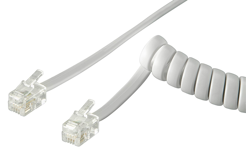 68601.jpg GOOBAY καλώδιο τηλεφώνου 68601, spiral, RJ10 4P4C, CCA, 4m, λευκό