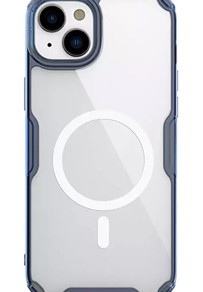 NILLKIN θήκη Nature Pro Magnetic για iPhone 15, διάφανη-μπλε