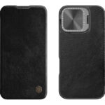 NILLKIN θήκη Qin Prop Leather για iPhone 16, δερμάτινη, μαύρη