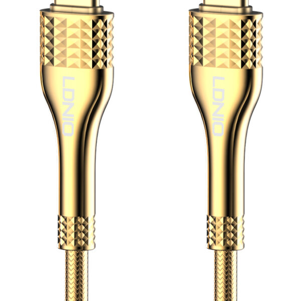 LDNIO καλώδιο USB-C σε USB-C LC651C, 65W, 1m, χρυσό