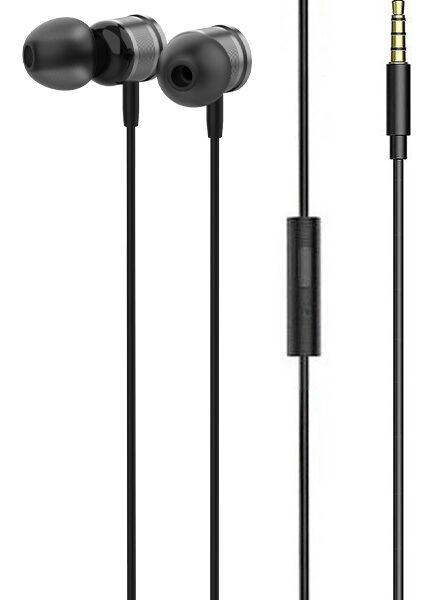 LDNIO earphones με μικρόφωνο HP04, 3.5mm σύνδεση, Φ10mm, 1.2m, γκρι