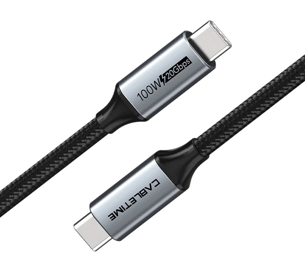 6975285500122.jpg CABLETIME καλώδιο USB-C CT-C160-PU31-CMCM2, USB 3.2, 100W, 20Gbps, 4K, 1.5m, μαύρο