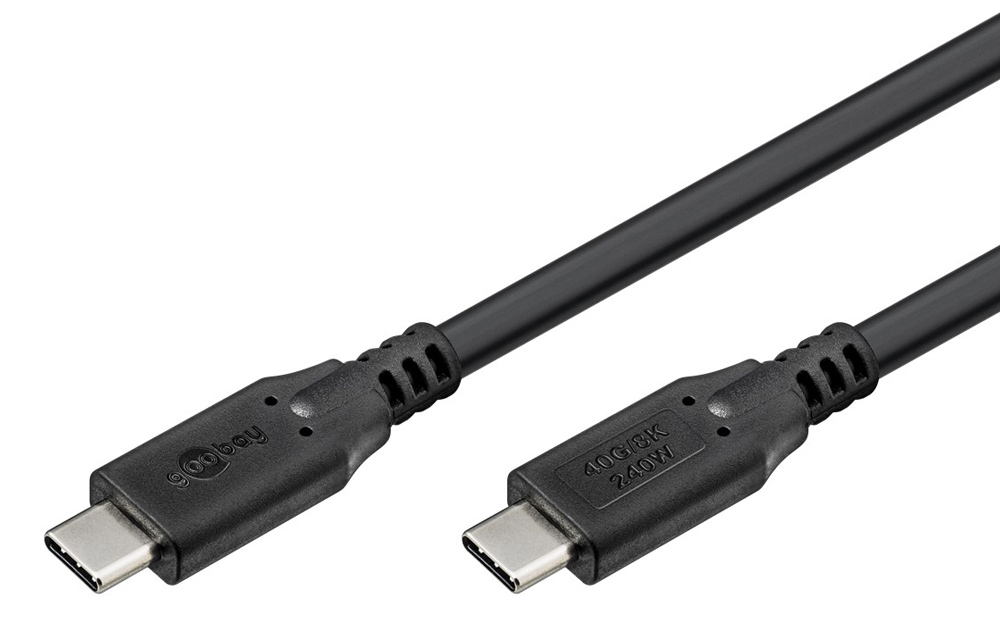 74185.jpg GOOBAY καλώδιο USB-C 74185, USB4, 240W, 40Gbps, 8K/60Hz, 1.8m, μαύρο