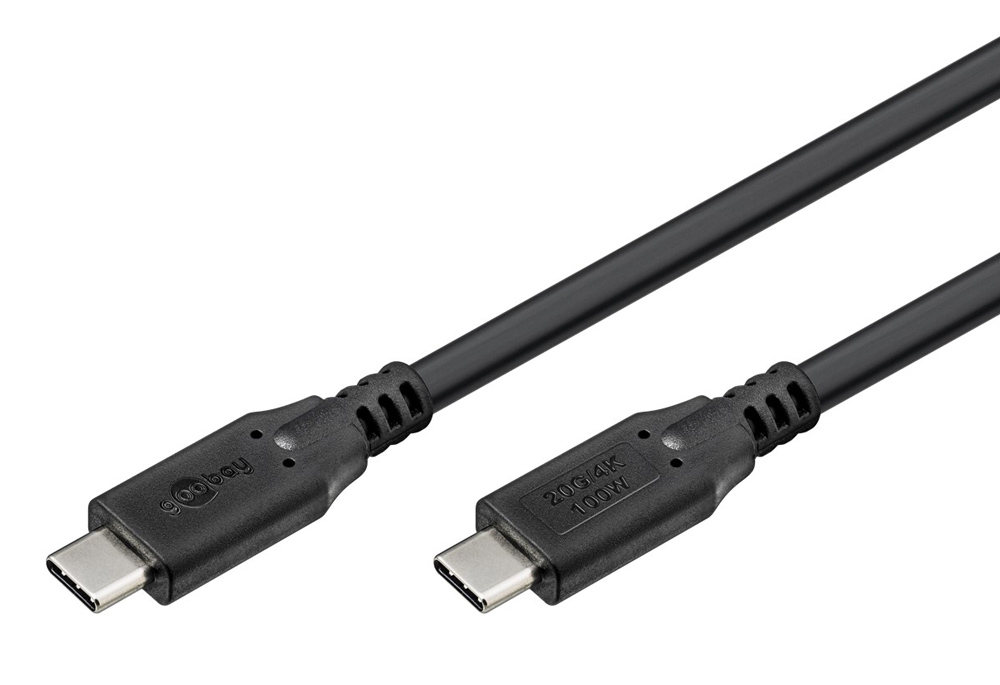 74197.jpg GOOBAY καλώδιο USB-C 74197, USB4, 100W, 20Gbps, 4K/60Hz, 2m, μαύρο