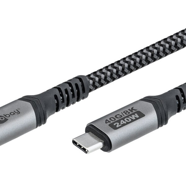 GOOBAY καλώδιο USB-C 74210, USB4, 240W, 40Gbps, 8K/60Hz, 0.50m, γκρι