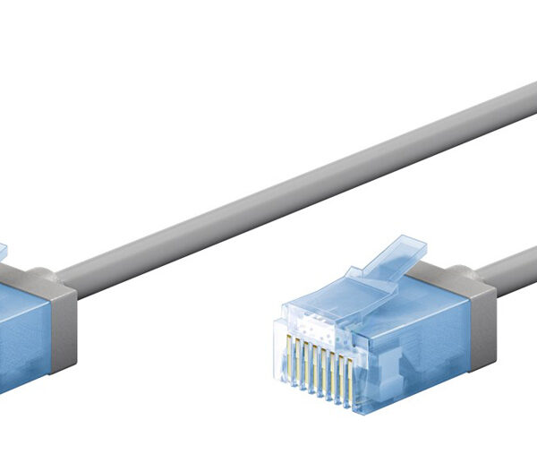 GOOBAY καλώδιο δικτύου 74221, CAT 6A U/UTP, ultra slim, copper, 500MHz, 0.5m, γκρι
