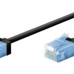 GOOBAY καλώδιο δικτύου 74230, CAT 6A U/UTP, ultra slim, copper, 500MHz, 0.15m, μαύρο