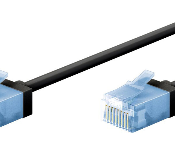 GOOBAY καλώδιο δικτύου 74239, CAT 6A U/UTP, ultra slim, copper, 500MHz, 5m, μαύρο