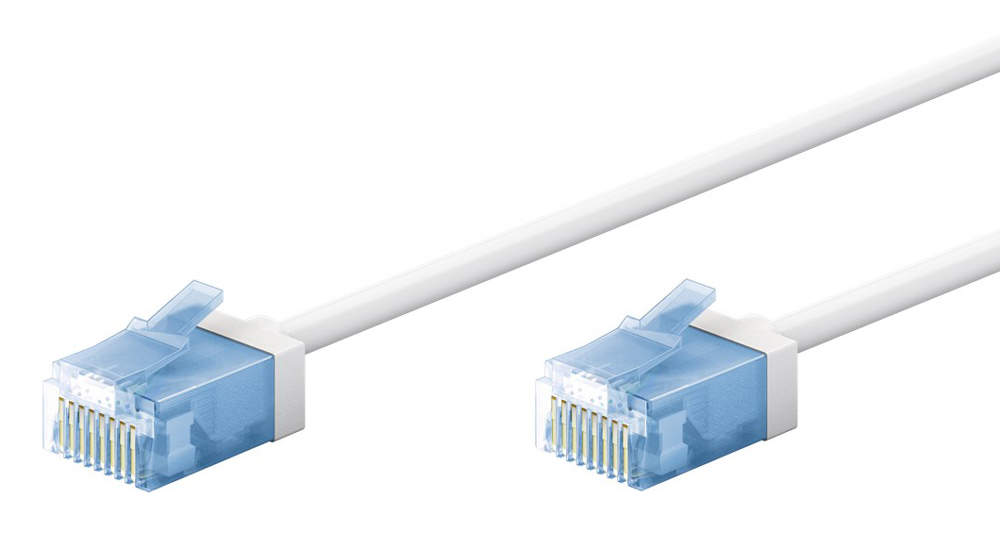74244.jpg GOOBAY καλώδιο δικτύου 74244, CAT 6A U/UTP, ultra slim, copper, 500MHz, 0.15m, λευκό