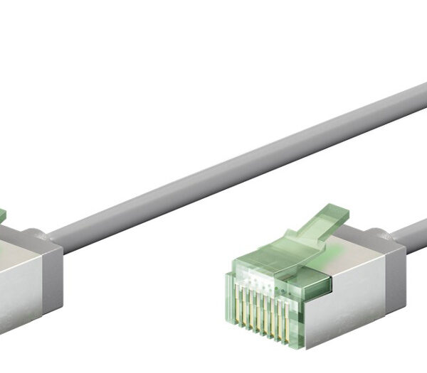 GOOBAY καλώδιο δικτύου 74347, CAT 8.1 U/FTP, ultra slim, copper, 40Gbps, 2m, γκρι