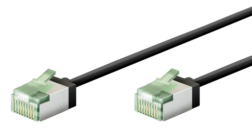 74351.jpg GOOBAY καλώδιο δικτύου 74351, CAT 8.1 U/FTP, ultra slim, copper, 40Gbps, 0.25m, μαύρο