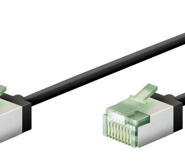 GOOBAY καλώδιο δικτύου 74352, CAT 8.1 U/FTP, ultra slim, copper, 40Gbps, 0.50m, μαύρο