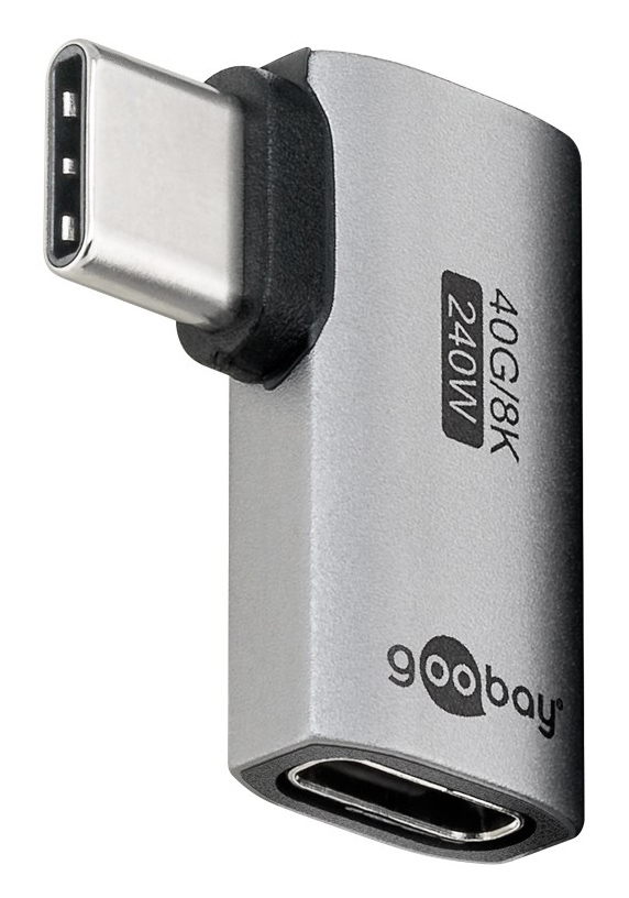 74441.jpg GOOBAY αντάπτορας USB-C 74441, γωνιακός 90°, USB4, 240W, 40Gbps, 8K, γκρι