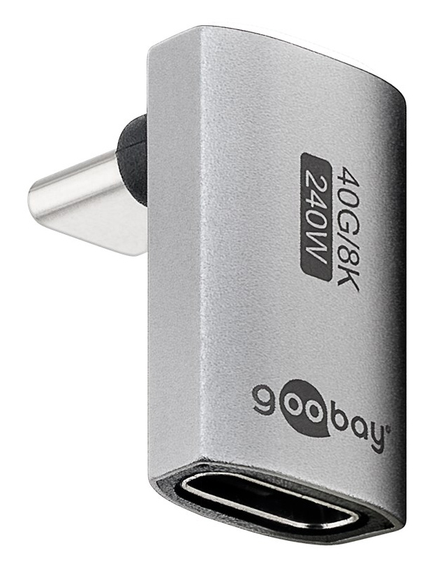 74442.jpg GOOBAY αντάπτορας USB-C 74442, γωνιακός 90°, USB4, 240W, 40Gbps, 8K, γκρι