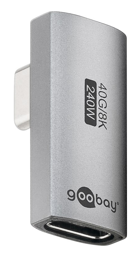 74443.jpg GOOBAY αντάπτορας USB-C 74443, γωνιακός 90°, USB4, 240W, 40Gbps, 8K, γκρι