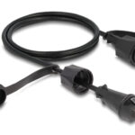 DELOCK καλώδιο δικτύου 80166, CAT 6 STP, με καπάκι, IP68, 1m, μαύρο