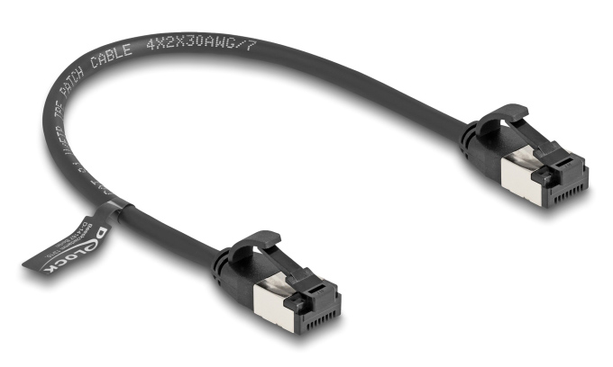 80181.jpg DELOCK καλώδιο δικτύου 80181, CAT 8.1 U/FTP, 40Gbps, εύκαμπτο, 0.25m, μαύρο