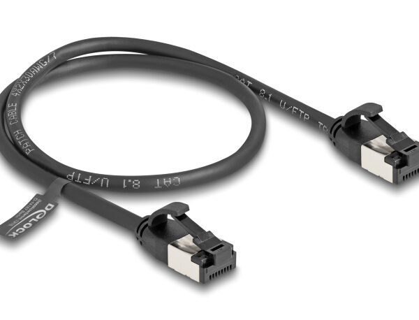DELOCK καλώδιο δικτύου 80182, CAT 8.1 U/FTP, 40Gbps, εύκαμπτο, 0.50m, μαύρο
